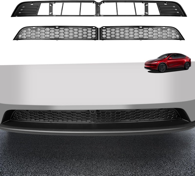 SHINELINERS Grille Mesh Insert for Tesla Model Y Juniper 2025 2026, Matte Black Front Air Vent Cover, Insect Protection(Only for Premium) - Image 1